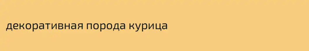 декоративная порода курица